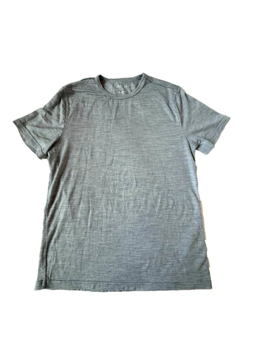 Unbound Mens M Merino Wool Crew Neck Tee Short Sleeve Shirt Heather Blue Gray
